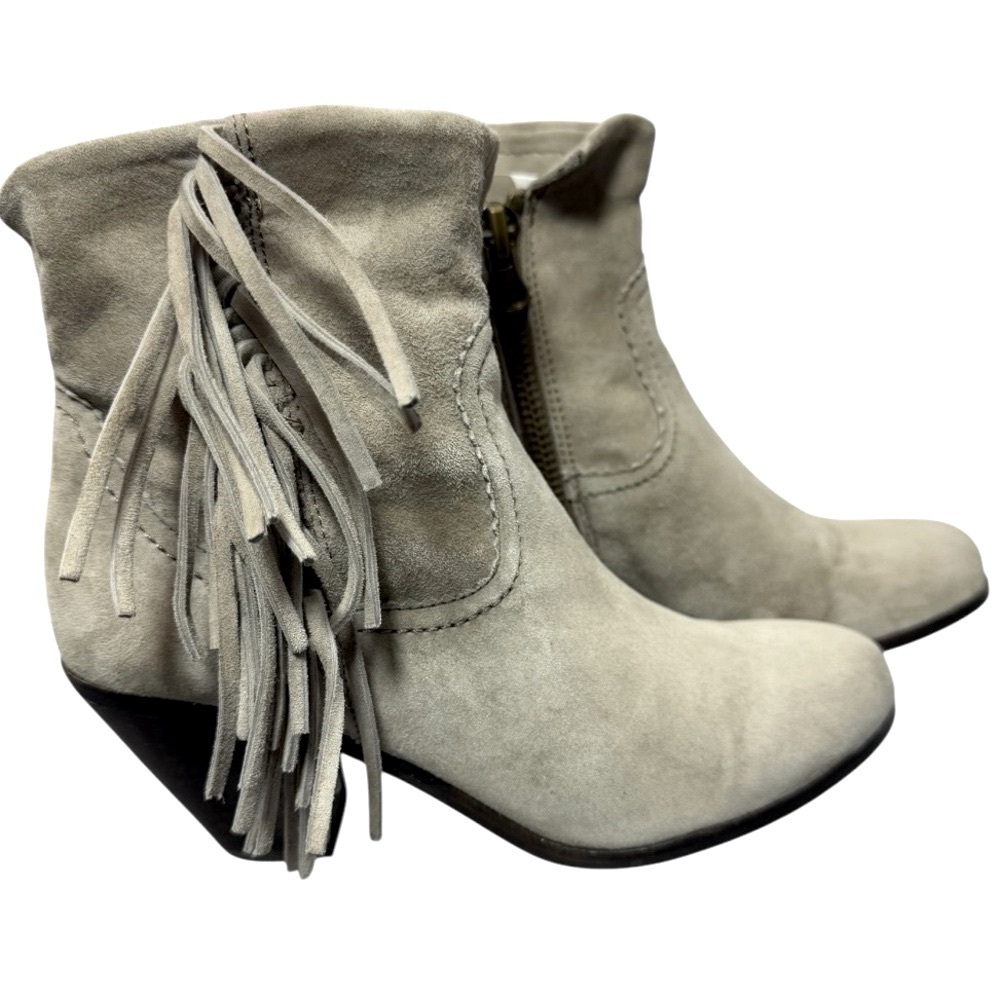Sam Edelman Louie Fringed Suede Ankle Boots‎ Bootie 7.5
